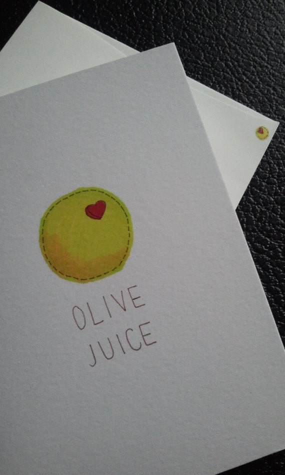 Items similar to Olive Juice (Valentines) Card on Etsy