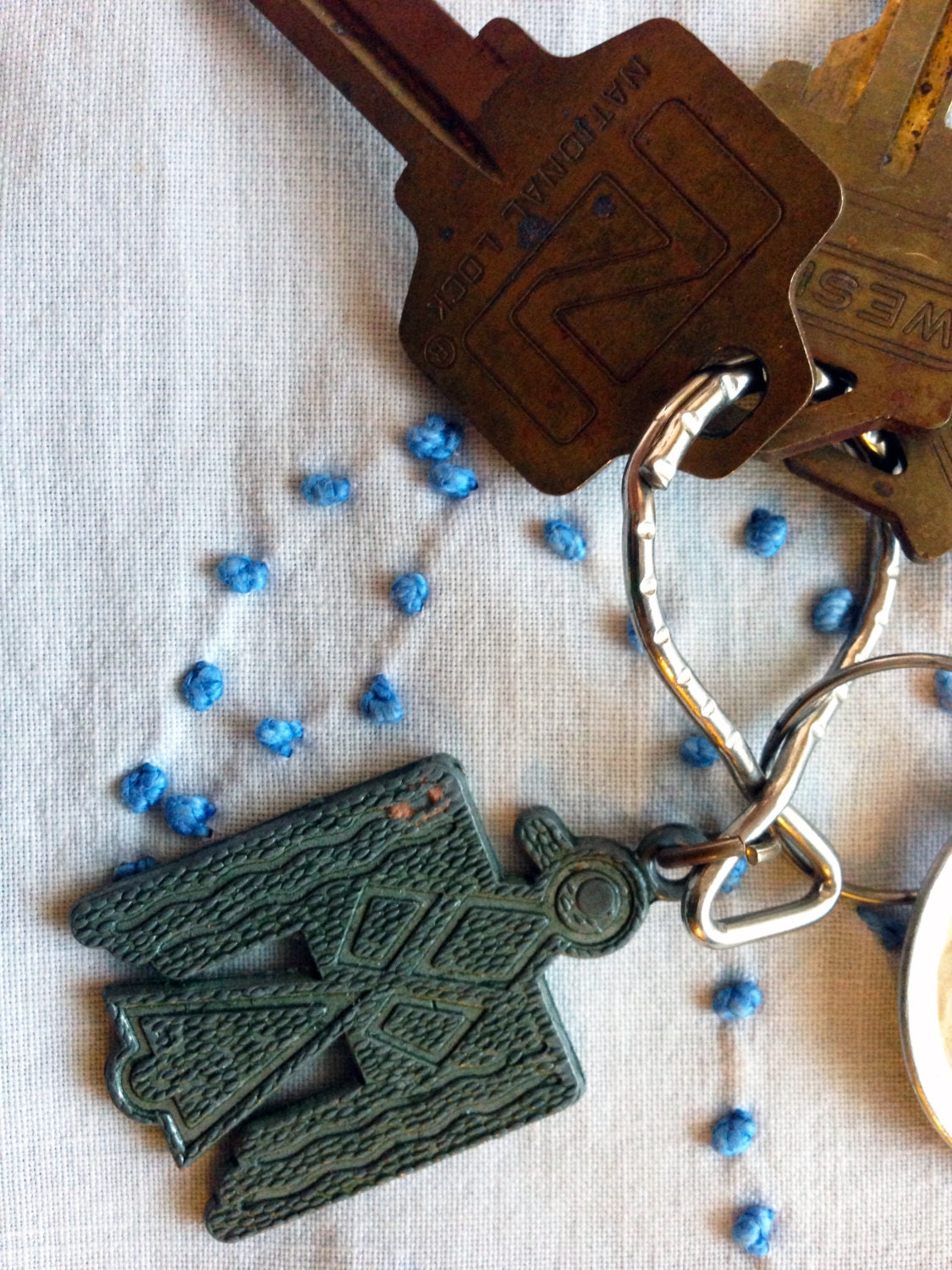 Vintage Key Set Craft Supplies Keychain
