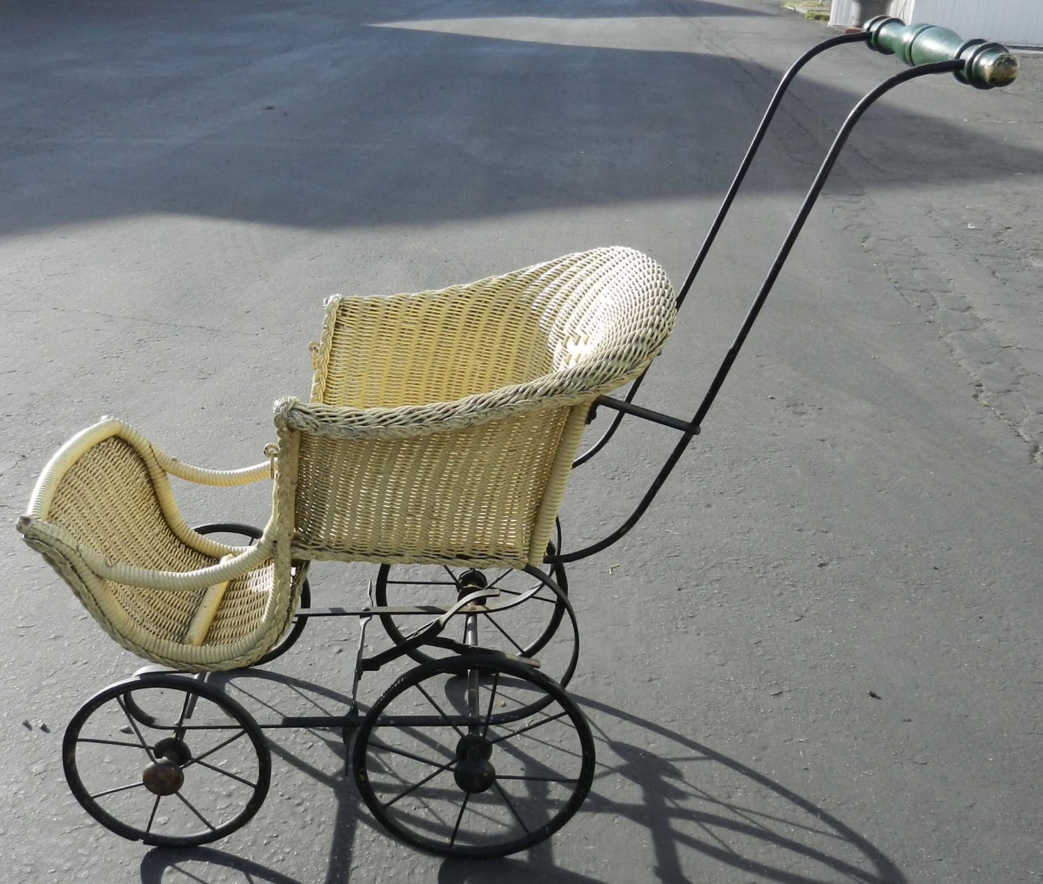 SALE Vintage Wicker Baby Doll Carriage