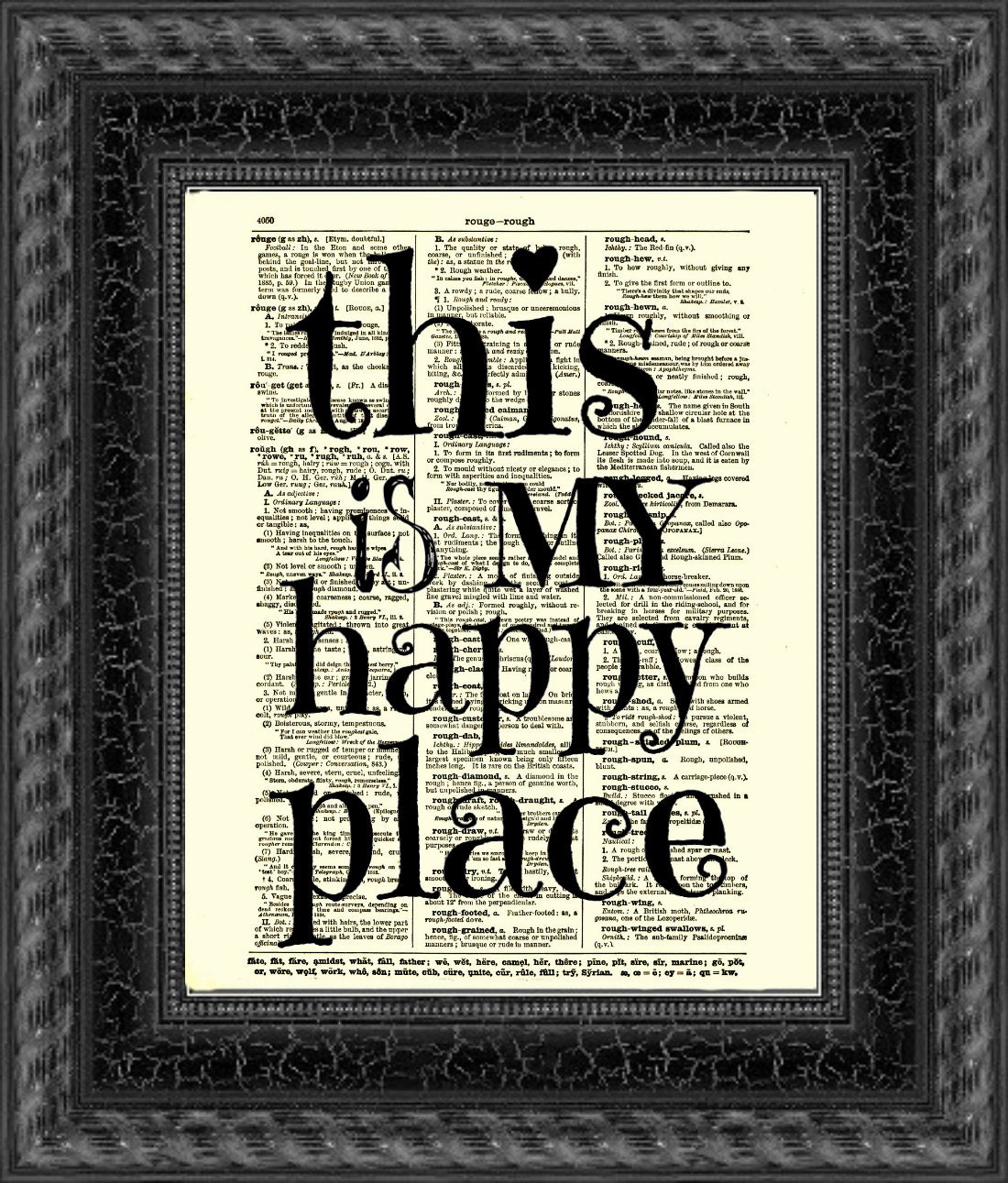 This Is My Happy Place Quote Dictionary Print Dictionary Art