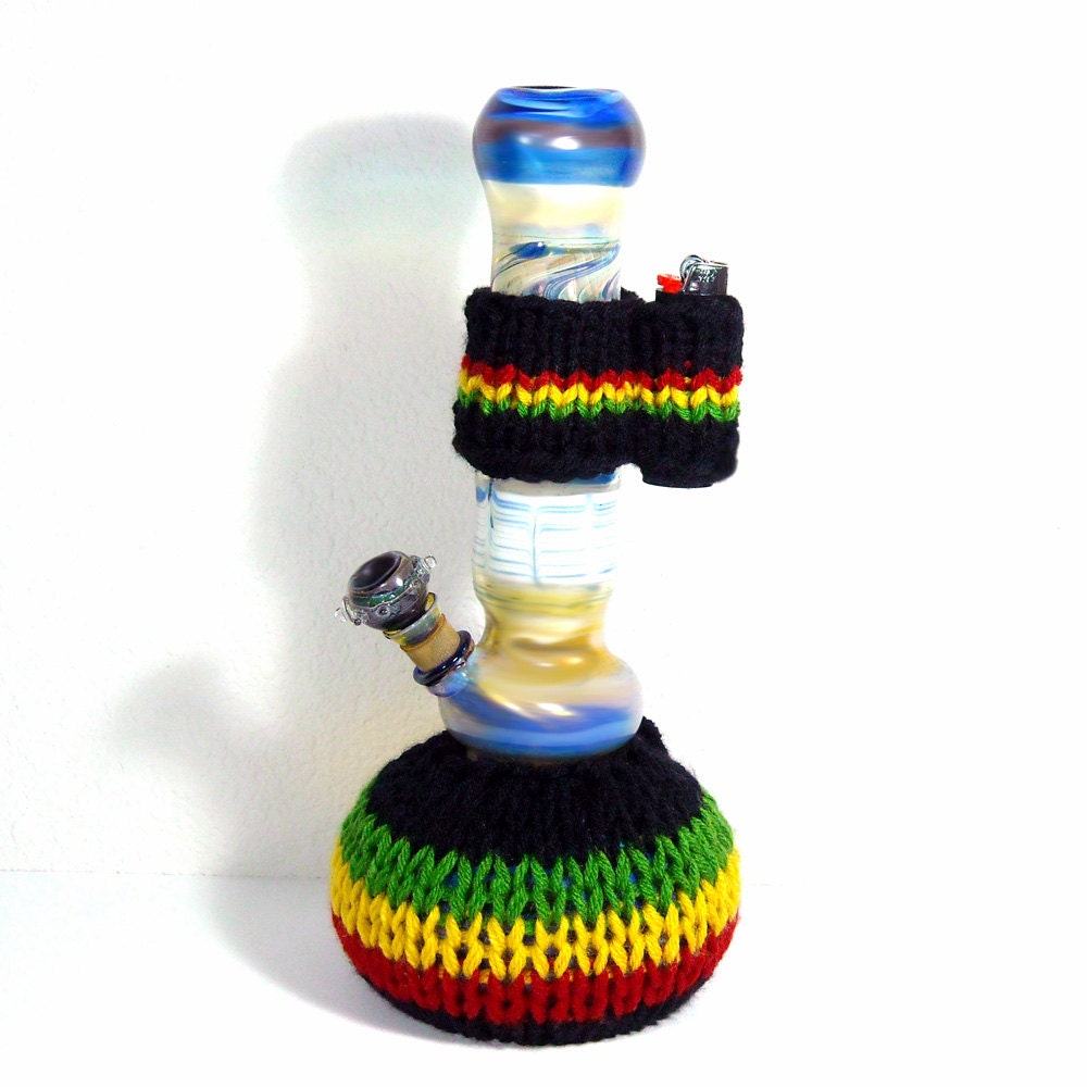 Rasta 'Bong Cozy' and Matching Lighter Holder