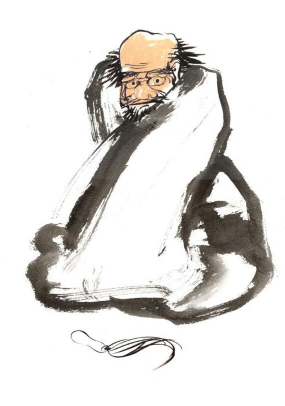 Items similar to Limited edition art print of a Buddhist monk