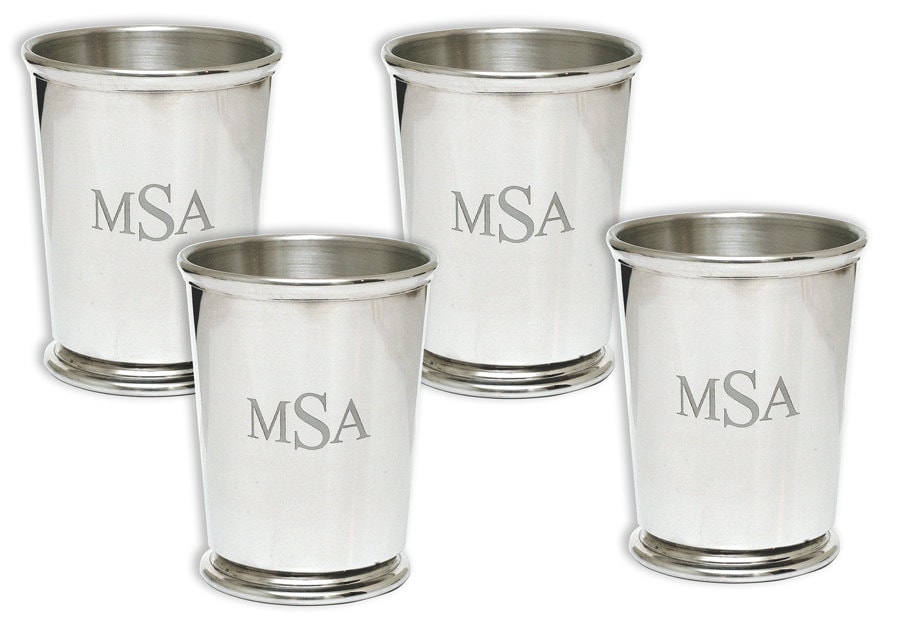 Mint Julep Cups Set Of 4 Fine Pewter Includes By Agapedesignmfg