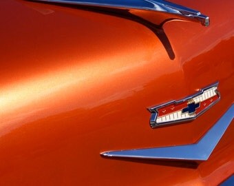 1956 Chevy Hood Ornament 8x12 Fine Art Print, Bel Air, Chrome