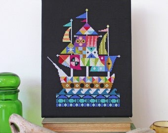 Voyage - Pirate Ship - Satsuma Street cross stitch pattern PDF - Instant download