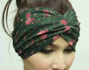 Fleur de printemps mignon vert bandeau Turban cheveux accessoires de ...