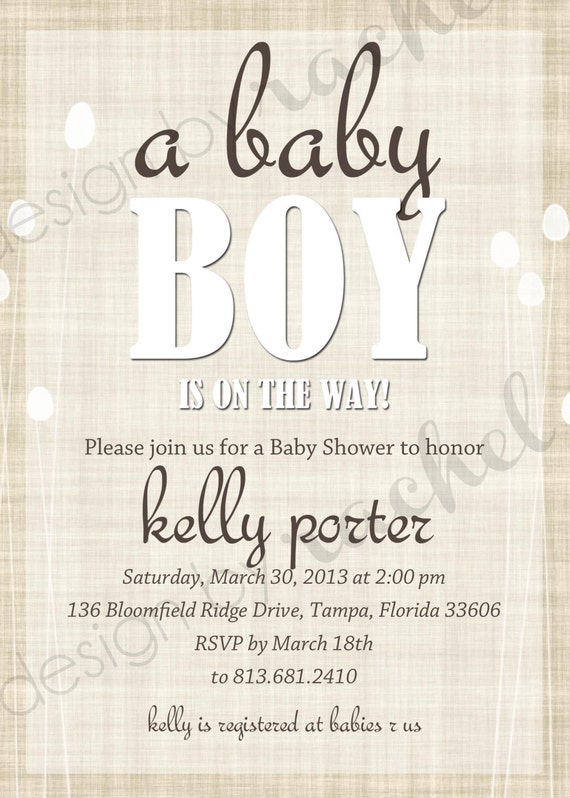 Baby Shower Invitation Neutral by DesignbyRachelG on Etsy