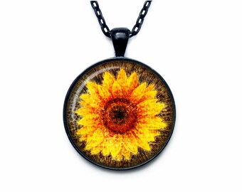Sunflower pendant Sunflower necklace Sunflower jewelry nature necklace