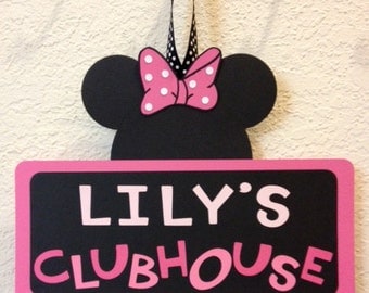 Minnie Mouse Birthday Clubhouse Sign/banner - Personalized
