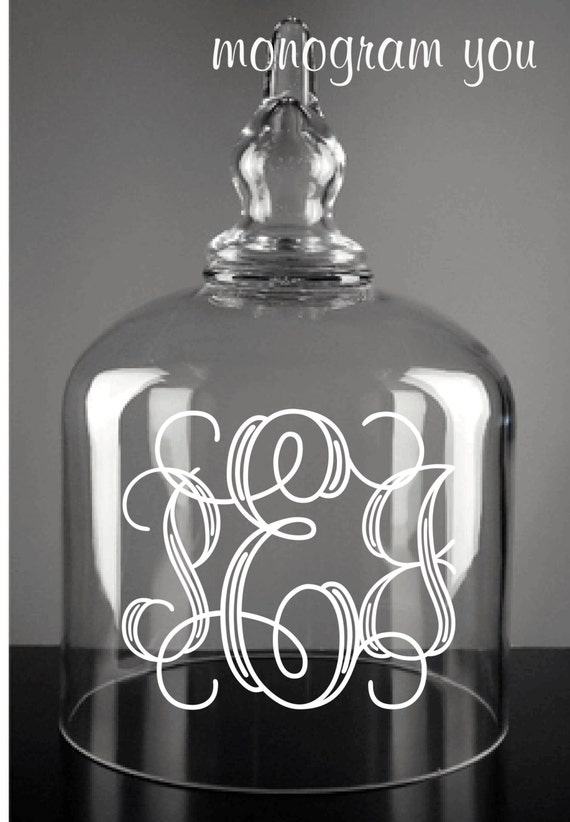 6 Engraved Monogram Decal