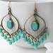 Turquoise Glass Chandelier Earrings Green Turquoise By Soleilgypsy
