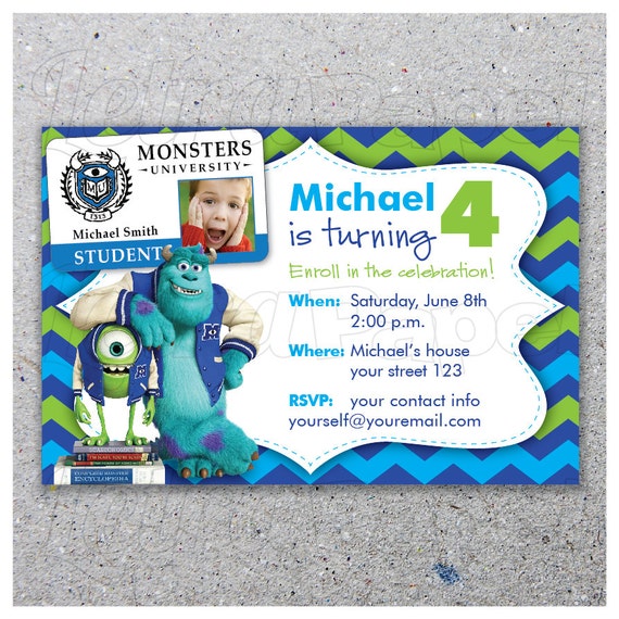 Monsters University Party Invitations 6