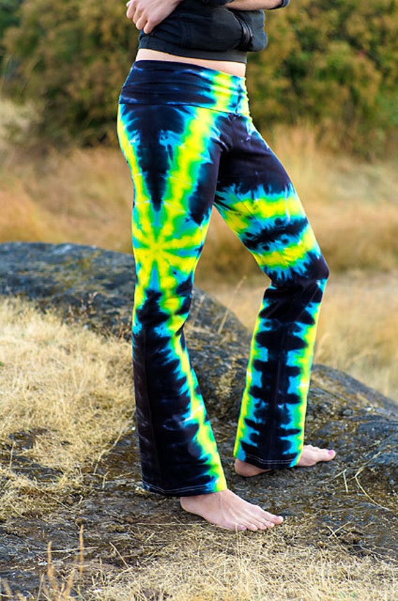 Tie Dye Pychedelic Black Laser Yoga Pant Hippie Dance Tights