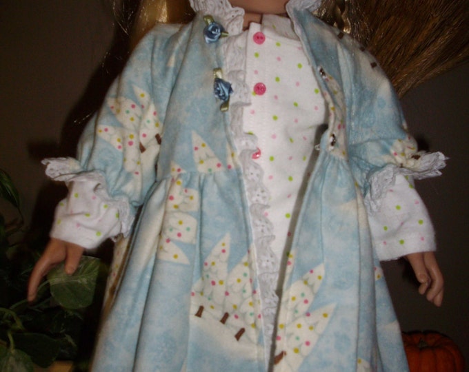 flannel Robe and Pajama set fits 18 inch dolls