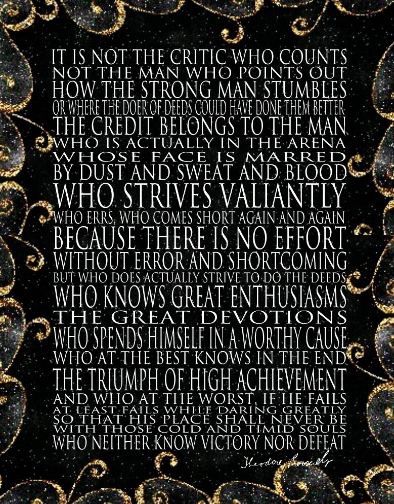 Man in the Arena 11x14 Mounted Word Art Print by catalyst54