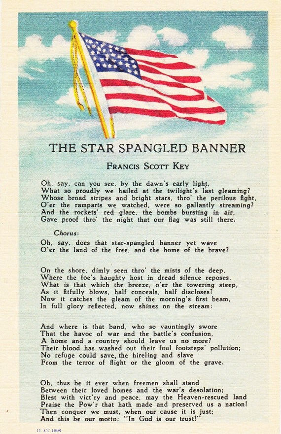 Items similar to The Star Spangled Banner- Francis Scott Key- National ...
