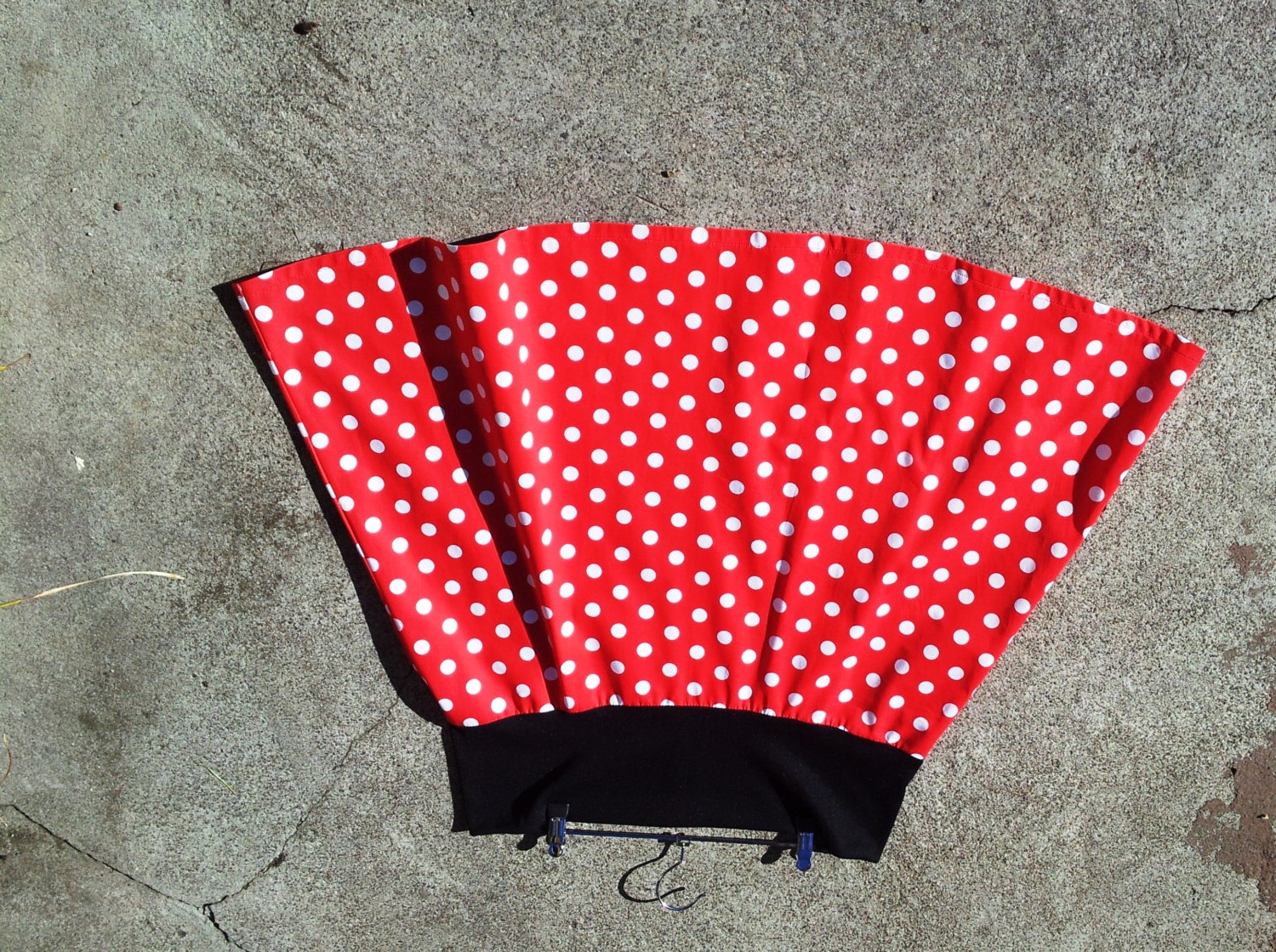 Women's skirt white polka dots on red cotton skirt