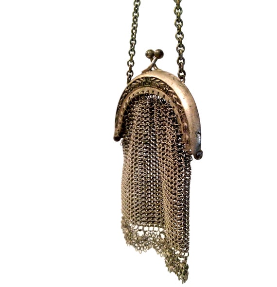 antique metal mesh purse