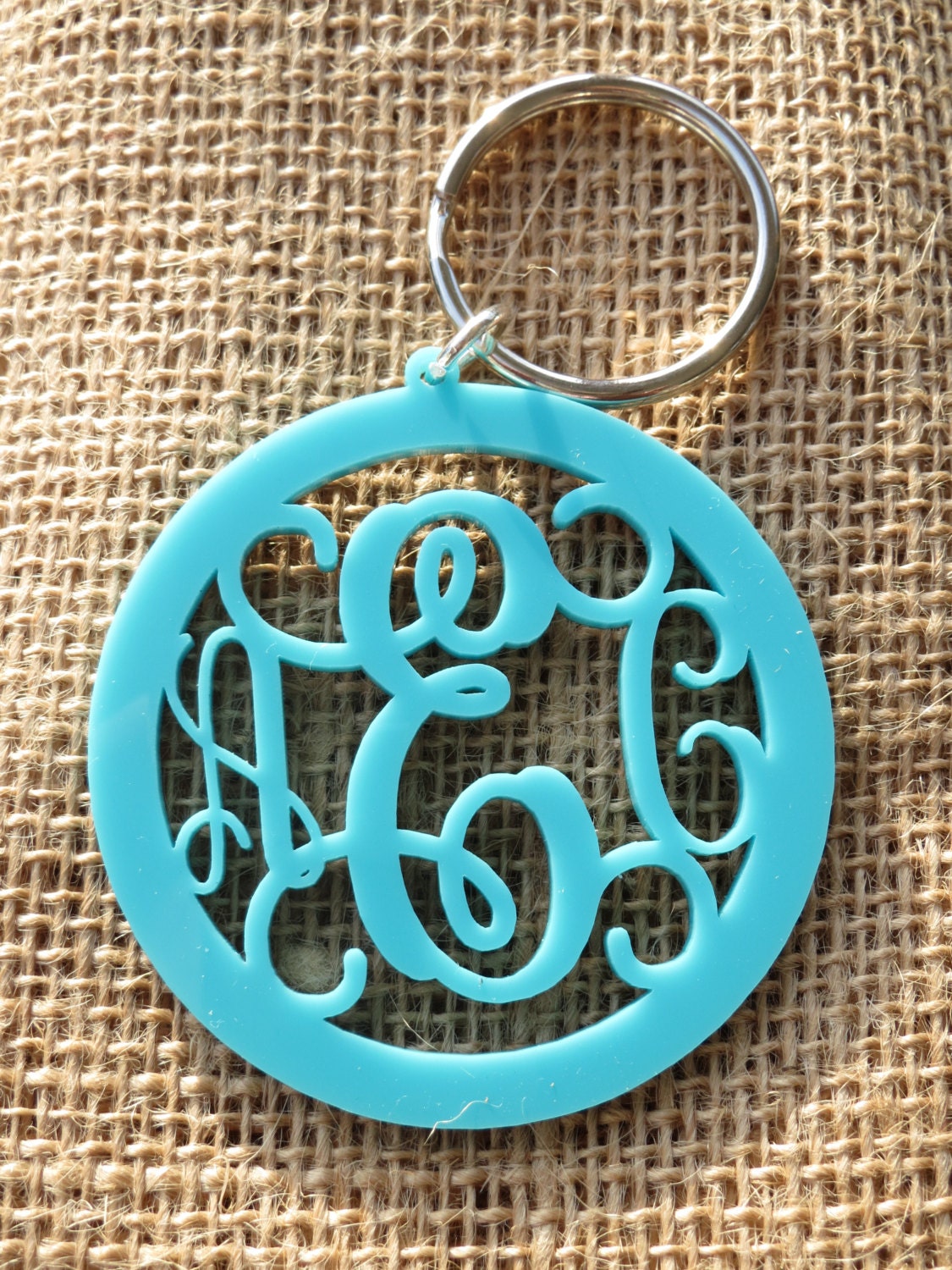 Custom Monogram Acrylic Keychain 3 Letters by MonogramMeAcrylic