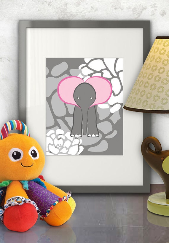 Baby Elephant Elephant nursery art baby nursery decor