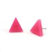 Triangle Stud Earrings,Neon Pink Earring Posts,Triangle Jewelry,Neon Fuchsia Pink Earrings,Geometric Jewelry (E067)
