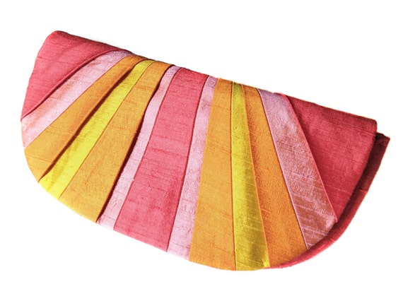 Custom Color Pleated Silk Clutch Purse - RESERVED for laurenthroop