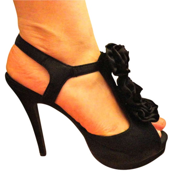 satin wrap heels