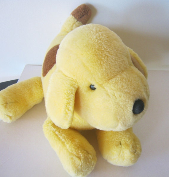 stuffed yellow dog