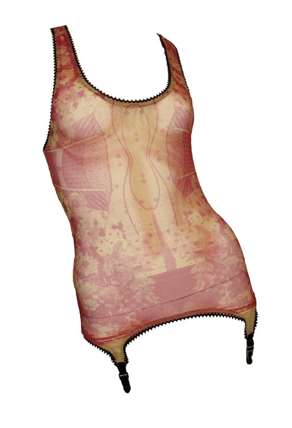 Veda Totem Garter Tank / Mesh Racerback Tank Modern Garter