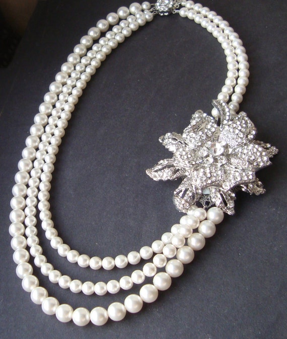 Bridal Necklace Vintage Wedding Jewelry Statement Bridal