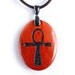 Ankh Necklace - Egyptian Hieroglyphic Key of Life Symbol - Engraved Stone Pendant