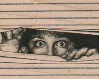 Peeking Through Venetian Blindsstamp rubber stamp stamp number 18082