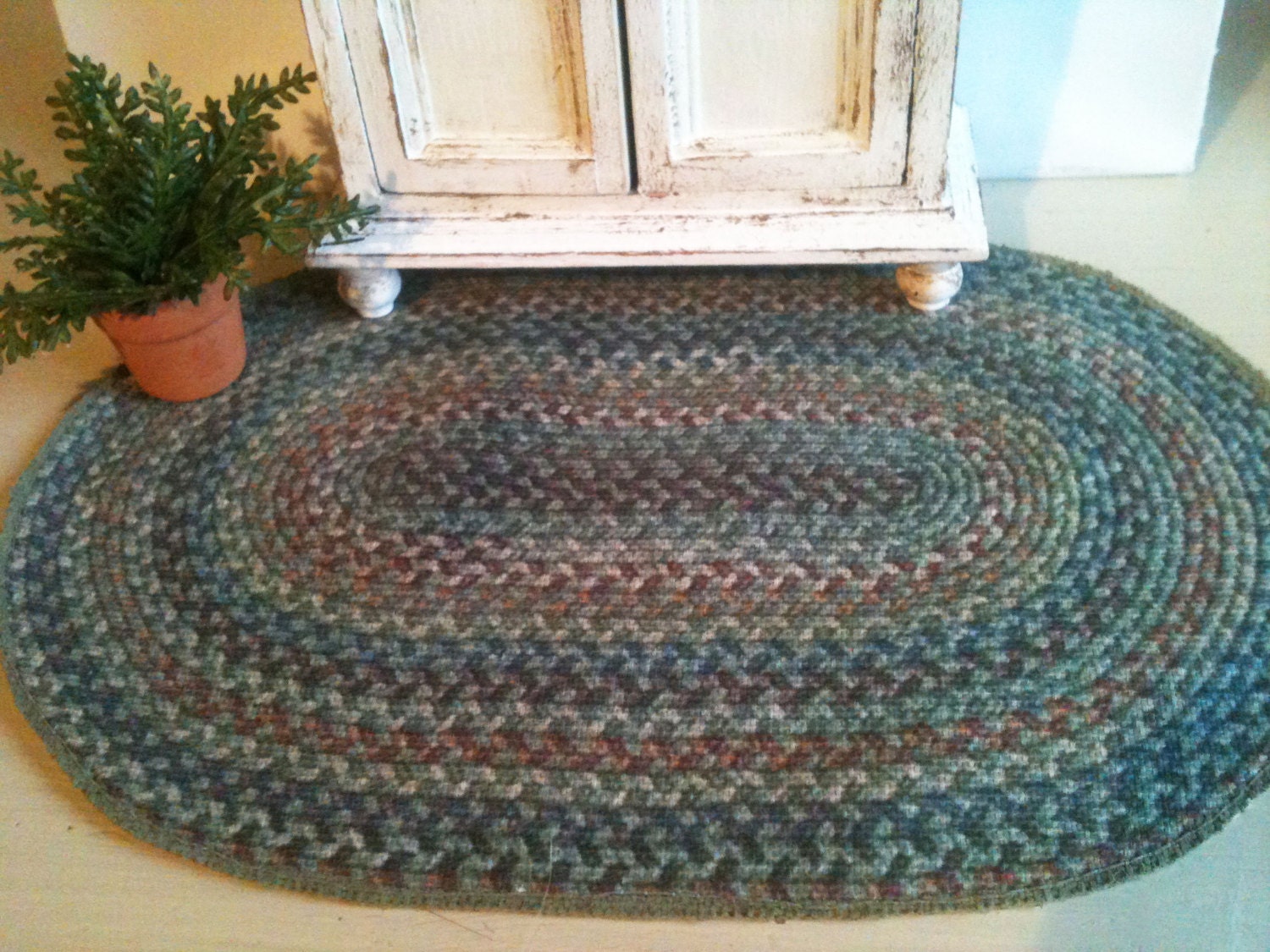 Miniature Blue Braided Rug. Large Size by Artistique on Etsy