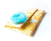 Bridal Wedding Clutch Purse, Bridesmaid gift idea Clutch Purse, Fold Over Clutch in yellow mustard, choose color flower
