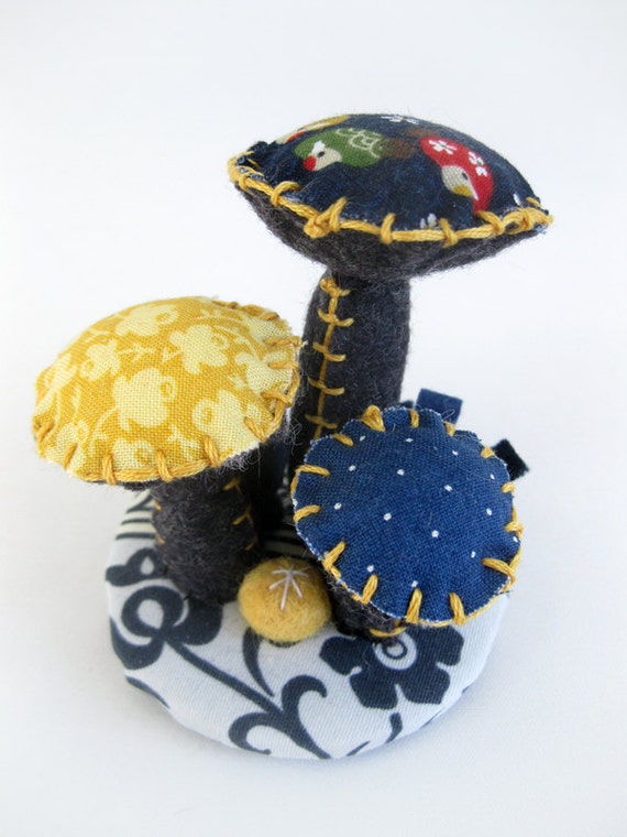 Fabric Mushroom Topiary / Home Decor / Handmade Floral