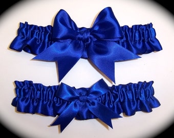 Gorgeous Cobalt Blue Keepsake and Toss Wedding Garter Set BB