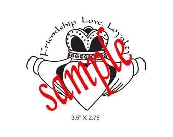 Claddagh Friendship Love Loyalty Celtic Rubber Stamp 451