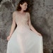 Vintage Nightgown Silky Lace Gown Pink Cherub Velvet Ribbon Lingerie