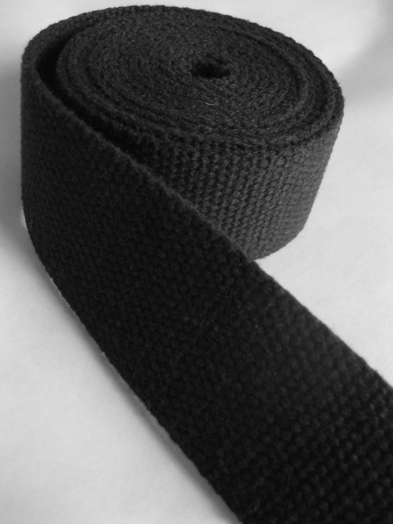 strong woven black cotton webbing 2 inches wide by acafterglow