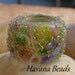 IRIS BLOOM SPARKLE - Regaliz - Handmade Lampwork Bead, Fits Regaliz Leather Bracelets