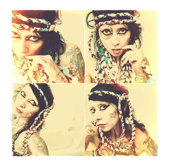 Braided Hippie Headband, Multiwear layer Wrap Head band, long Behemian headband Crude Things Festival Fashion