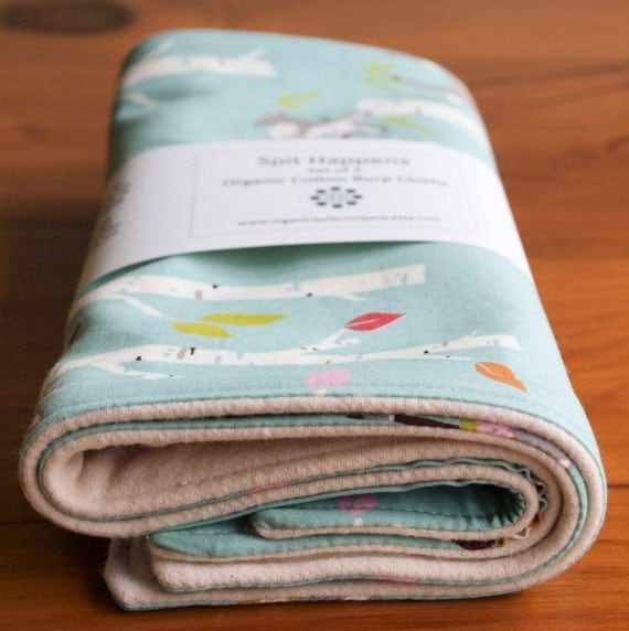 Organic Burp Cloths Set of Two in BIRCH by