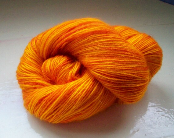 Hand painted yarn 100g. angora laceweight bright by SpinningStreak