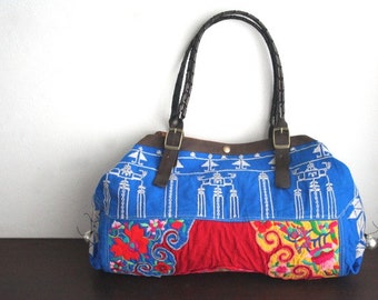 2 Ways Hmong Tote - Hip / Tribal / Hmong / Miao / Ethnic / Bohemian tote - 2034