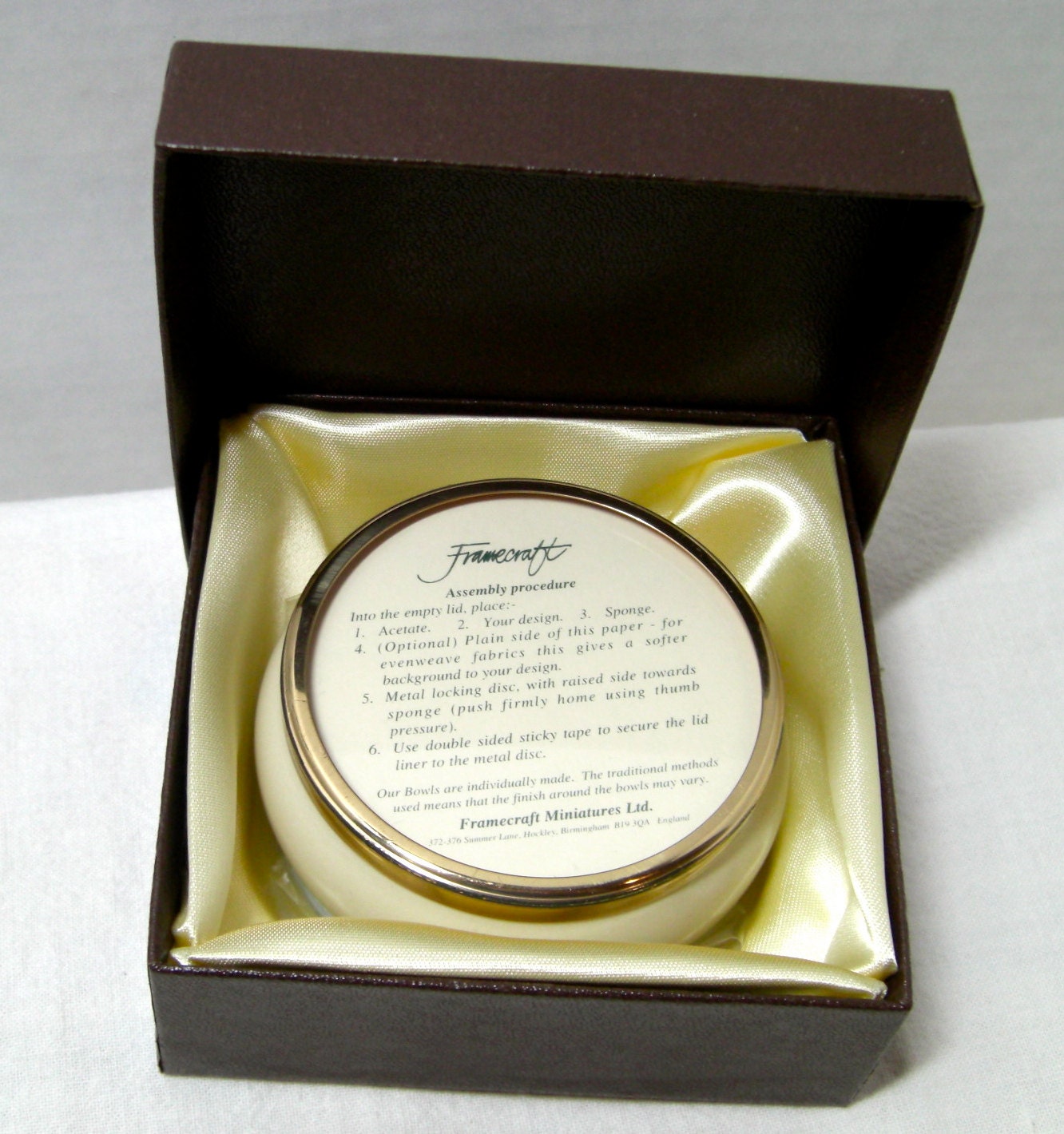 Framecraft Trinket Box Customize With Your Needlework Round