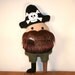 Stuffed Pirate Plush with Fluffy Beard and Peg Leg, One of a Kind Doll Pillow, On Sale - READY TO SHIP