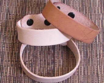 3/4 inch leather cuff bracelet blanks 2 with snaps 2 - see example fits 7.5 inch and 8.5 inch