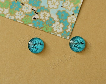 Sale - 10pcs handmade tree blanches cabochons 12mm (12-0746)