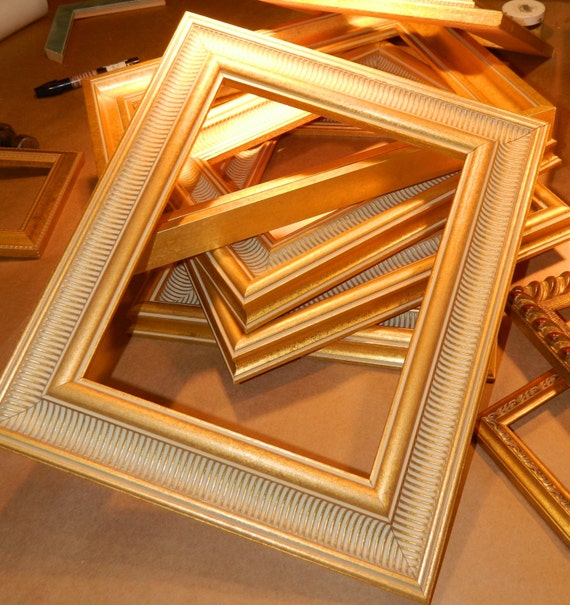 8 x 10 Gold Wood Frame 2.25 wide