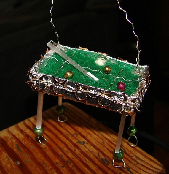 Pool Table Christmas Ornament German Sebnitz by saintNICHOLAStoo